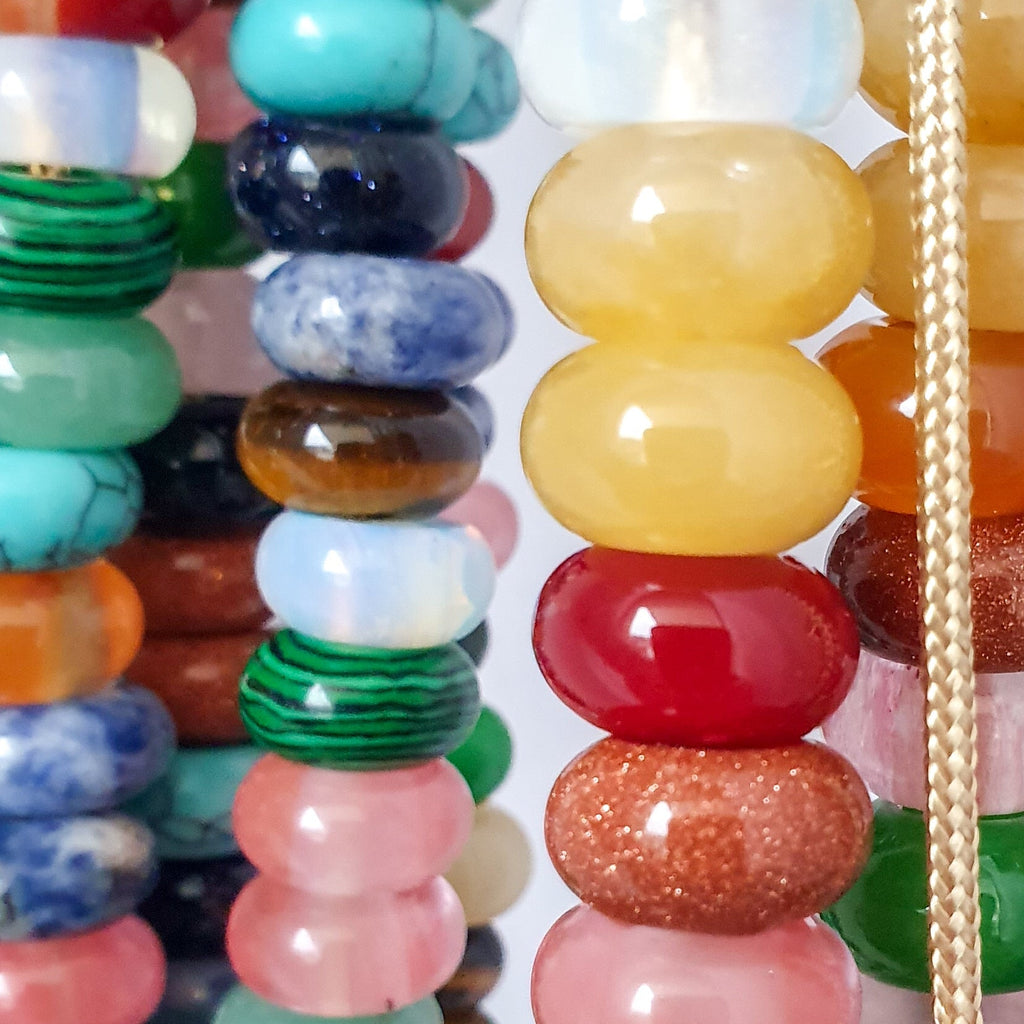 Collier KATMANDOU "rainbow" (cordon doré)