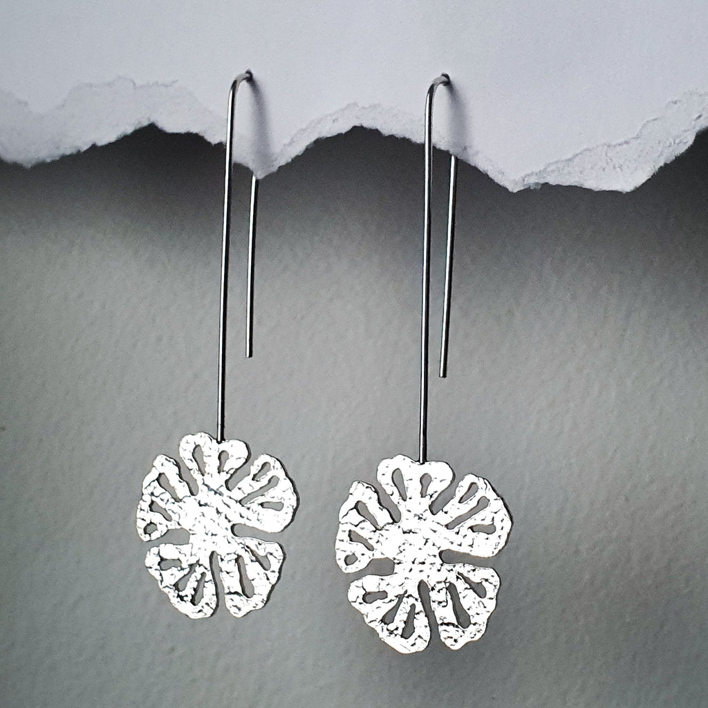 boucles d'oreilles longues en argent sterling fabriquées à montréal québèc