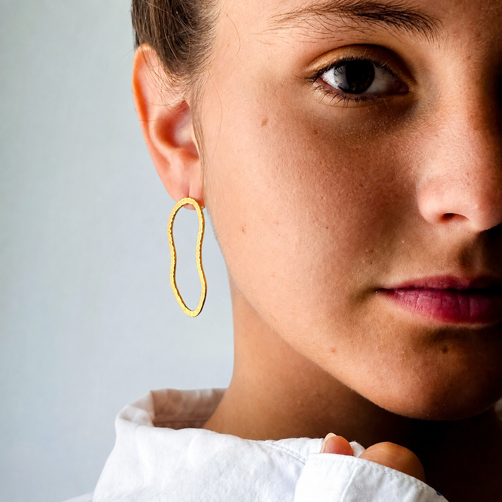 Boucles d'oreilles SILLAGE 02 (plaqué or 14k)