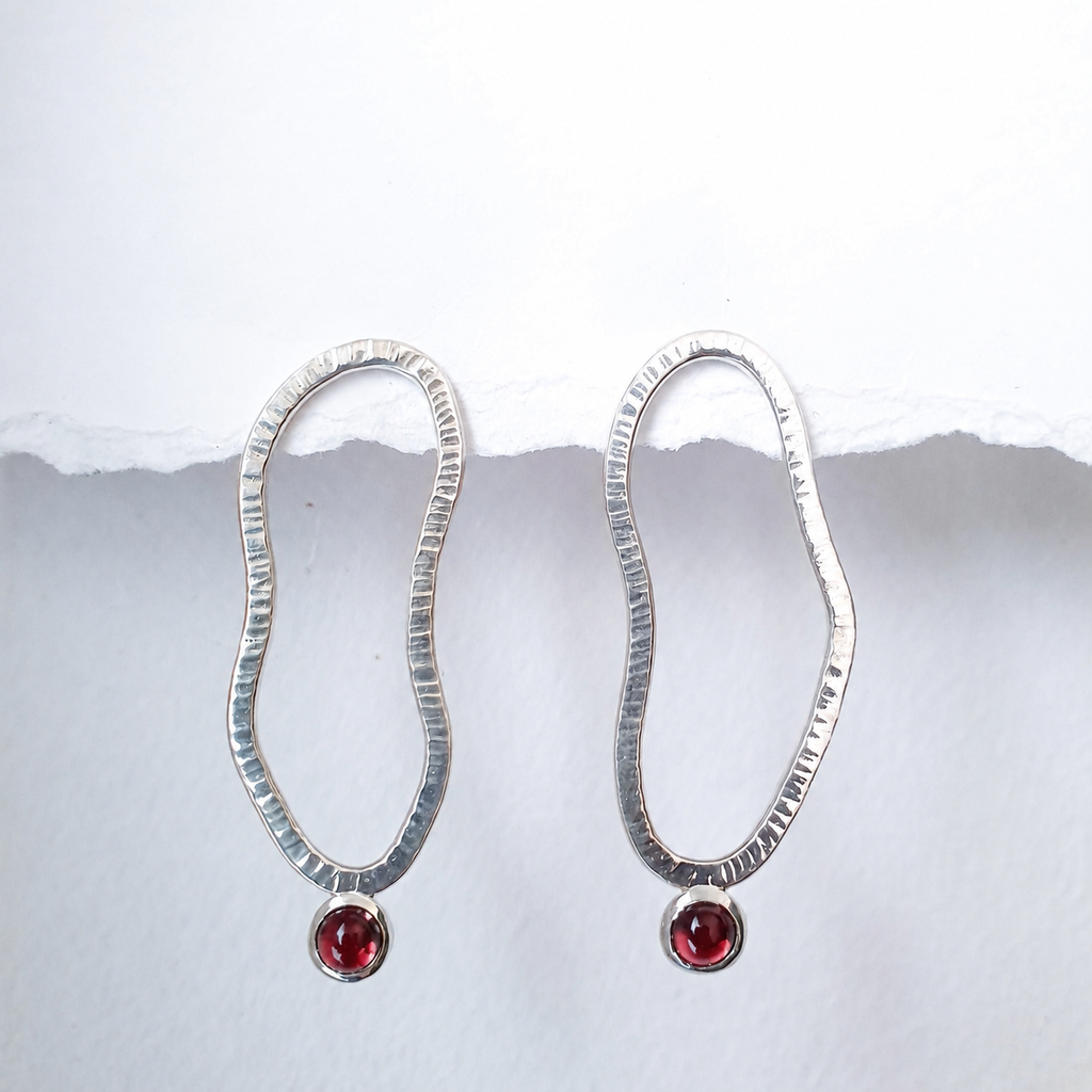 Boucles d'oreilles SILLAGE 01 (grenat)