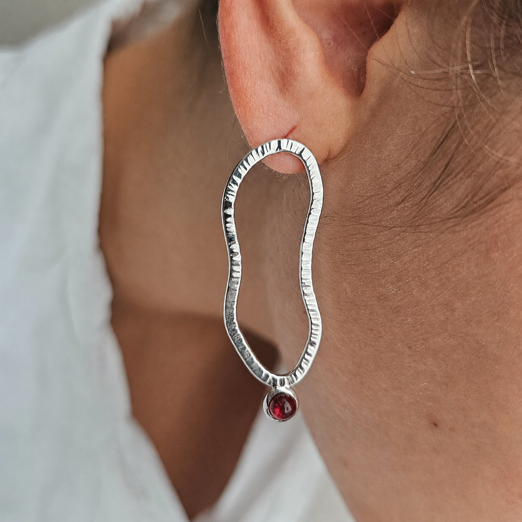 Boucles d'oreilles SILLAGE 01 (grenat)