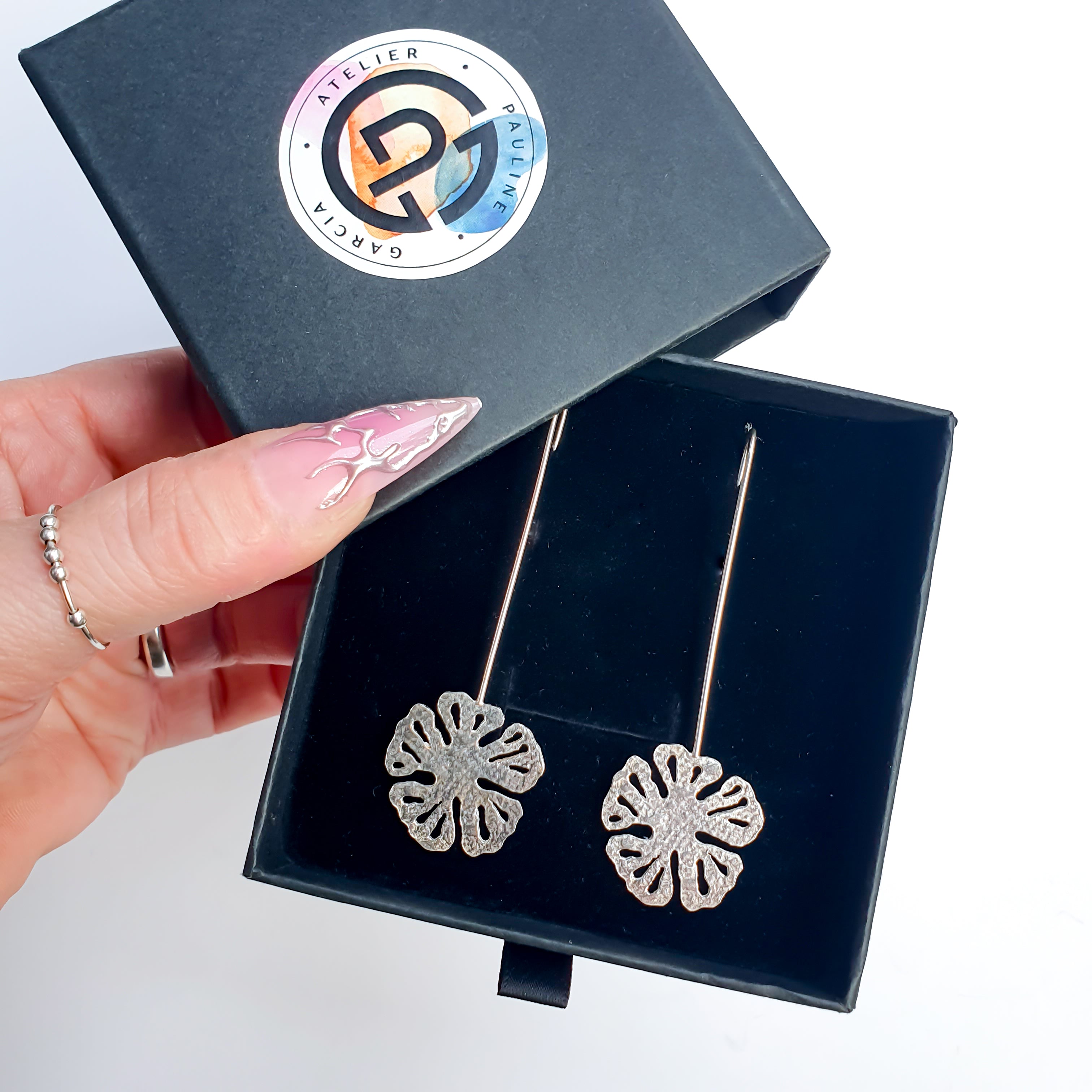 boucles d'oreilles art contemporain aergent sterling