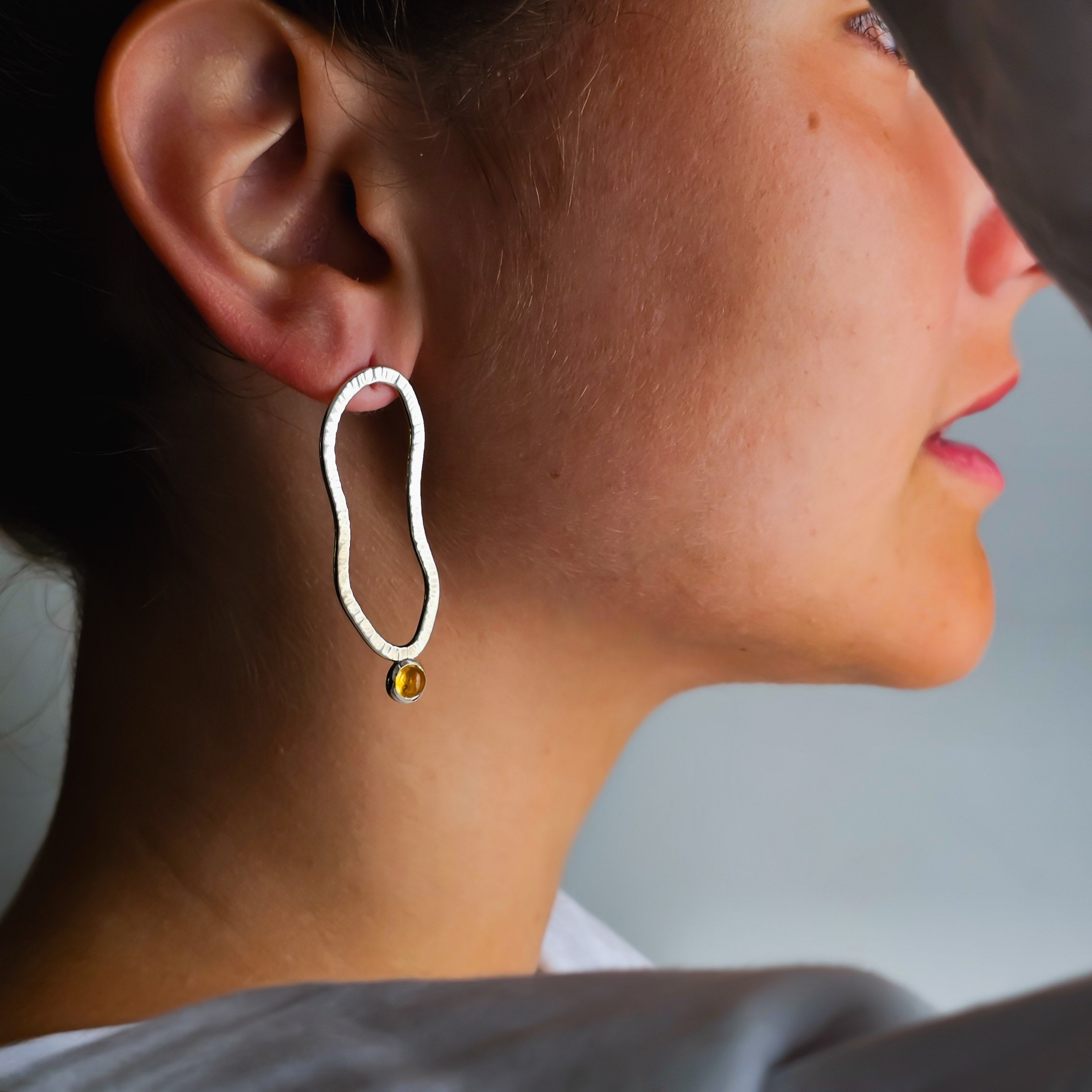 Boucles d'oreilles SILLAGE 01 (citrine)