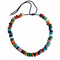 Collier KATMANDOU "rainbow" (cordon noir)